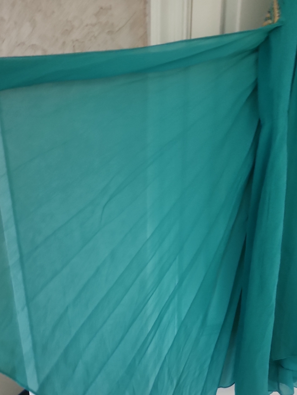 New No Tag.Temperley London Silk Teal Dress with Embellished Trim.pit To Pit 16" - Picture 11 of 11